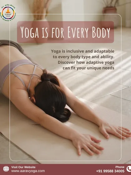 We truly believe that yoga is for every body. This image, featuring a calming child's pose, represents our core principle of inclusivity. Our adaptive yoga sessions are designed to meet you where you are, regardless of your body type, age, or ability.