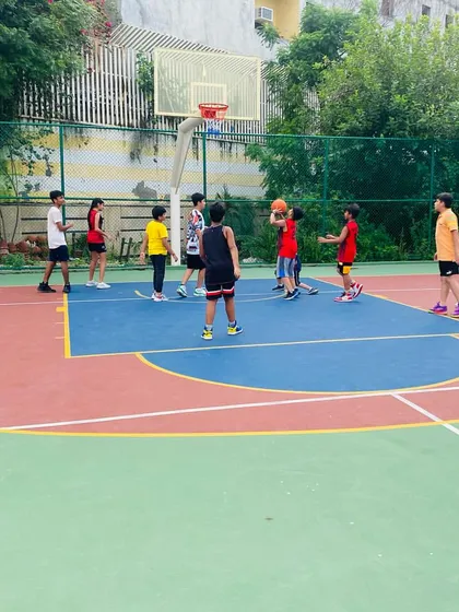 A player looks to pass.