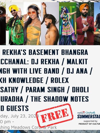 An overview of the Basement Bhangra Bacchanal lineup, featuring Bhangra king Malkit Singh and Chutney Soca star DJ Ana. This showcases my ability to curate cross-genre, international talent for a single stage.