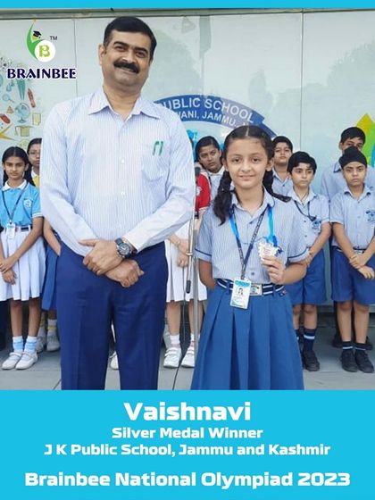 We honor Vaishnavi from J K Public School, Jammu and Kashmir, for winning a Silver Medal in the 2023 National Olympiad.
