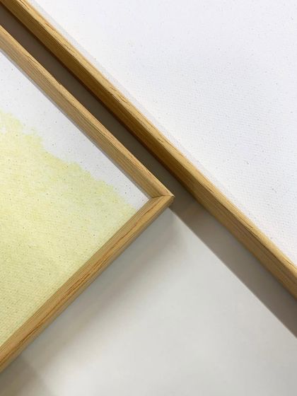 A mesmerizing trio of abstract wonders by artist Jennifer Goldberger. Here, the vibrant colors and swirling patterns are elegantly contained within our slim Osaka metal frames.