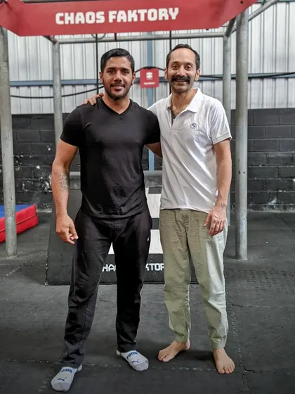 A photo with Fahadh Faasil after a successful training block. Seeing an actor master a new skill and build the confidence to perform their own stunts is the most rewarding part of my job.
