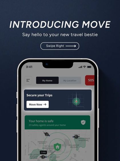 Introducing "Move," your new travel bestie. This feature within our app allows you to secure your trips, whether you're in an auto or a bike taxi, by having our team monitor your journey.