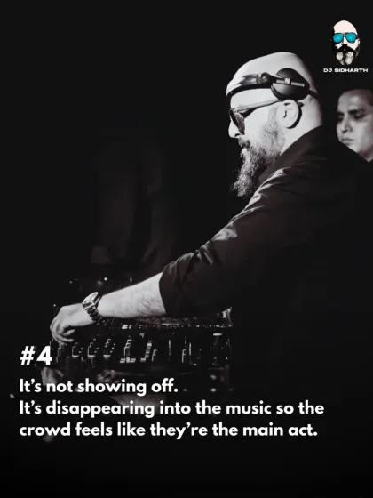 It’s not about showing off. It’s about disappearing into the music so the crowd feels like they’re the main act.