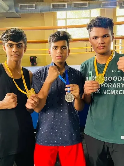 My champions from the CBSE boxing tournament. Two golds and one silver, a proud moment for the academy.
