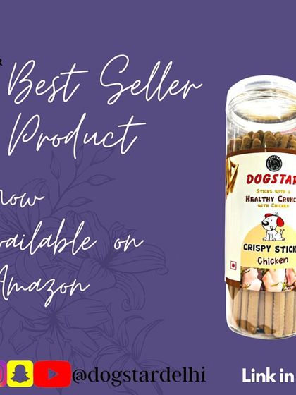 My best-selling Dogstar Crispy Sticks with Chicken are now available on Amazon. Get your pet's favorite crunchy treat delivered right to your doorstep.
