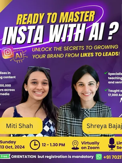 The world of social media marketing has been transformed by AI. I invite you to a free orientation where my co-mentor and I will show you how to use AI to grow your Instagram brand from likes to actual leads. This is your first step to mastering Instagram the smart way.