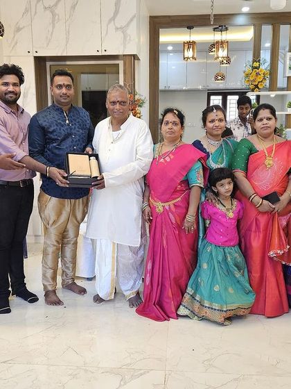 A group photo with the entire family during their housewarming celebration. We are honored to have been chosen to build and design their dream home.