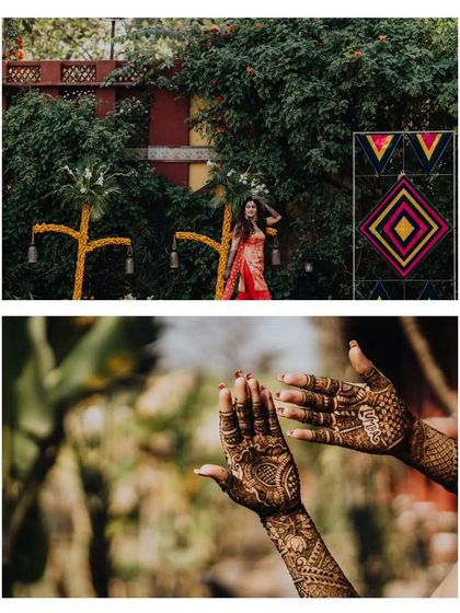 The vibrant colors and detailed henna of Jyotsna's Mehendi function. A celebration of art, tradition, and anticipation.
