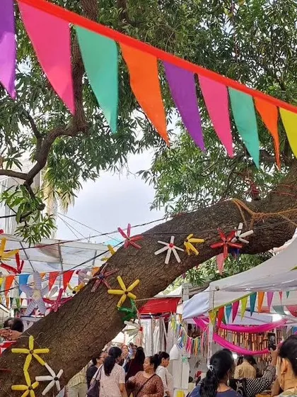A nostalgic look back at our "Florals" themed festival, where we decorated the trees with flowers made from recycled plastic bottles.