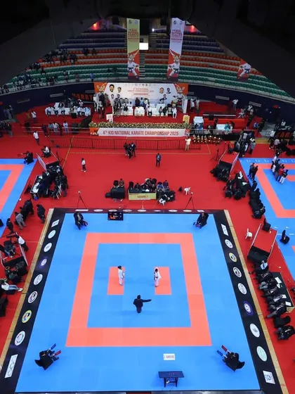 An overhead view of the action at a KIO National Championship. We manage large-scale events with multiple tatami mats running simultaneously, all under the supervision of certified international referees.