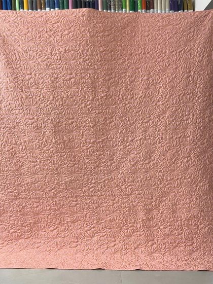 Another view of the beautiful texture on the wholecloth quilt.