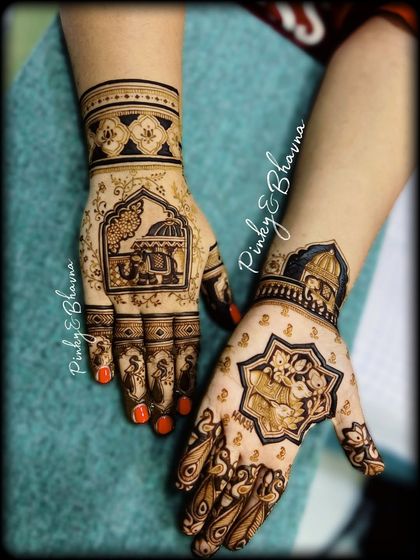 A beautiful design featuring traditional doli and elephant motifs, perfect for a wedding guest or family member.