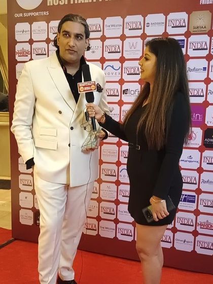 An interview on the red carpet. I see these moments as an opportunity to represent the hard work of my entire team.