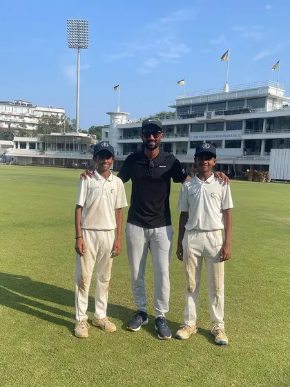 Standing with my two boys, Aayush and Aarya, at the CCI. This is just the beginning for them, and I am incredibly proud of their journey so far.