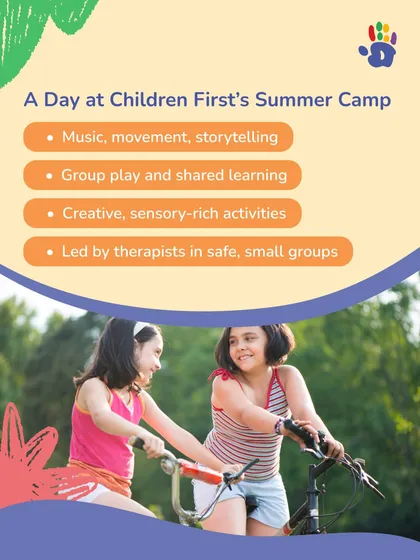 A day at our Summer Camp is packed with creative, sensory-rich activities. Led by our therapists in safe, small groups, children engage in music, movement, storytelling, and group play, ensuring a day of shared learning and fun.