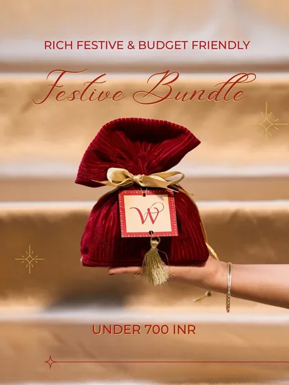 My Festive Bundle proves that luxury can be budget-friendly. This rich velvet potli, filled with curated goodies, is an elegant and affordable choice for bulk gifting.