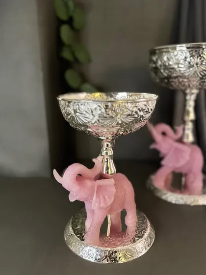 A pair of my rose quartz elephant bowls, perfect for serving nuts or sweets during a festive gathering. They are beautifully bold, yet grounded in tradition, and are sure to be a conversation starter.