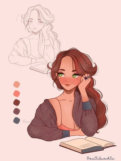 The original illustration from two years ago that I recently redrew. Placing this next to the new version is a great way to see how my art style has evolved.