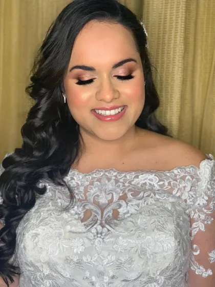 Nimita's joy shines through. Her makeup is designed to look beautiful in natural light and last all day.