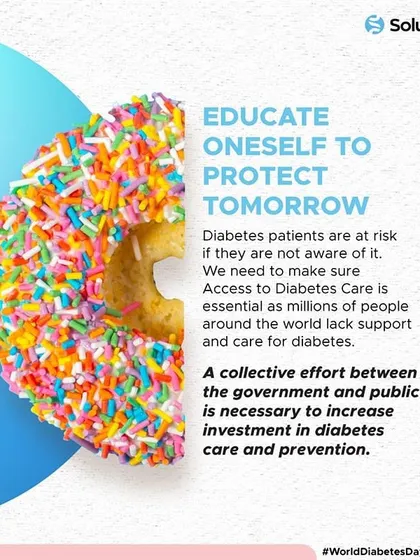 On World Diabetes Day, we share a clear message: educate oneself to protect tomorrow. This visual emphasizes that access to diabetes care and education is essential, as millions lack the support they need.