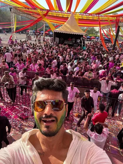 A selfie with the incredible crowd at the Inorbit Mall Holi festival. There's nothing like connecting with thousands of people, surrounded by color, music, and pure joy. This is the energy of my outdoor festival sets.