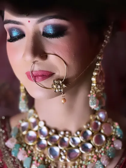 A stunning blue smokey eye look for my bride. A bold and beautiful choice.