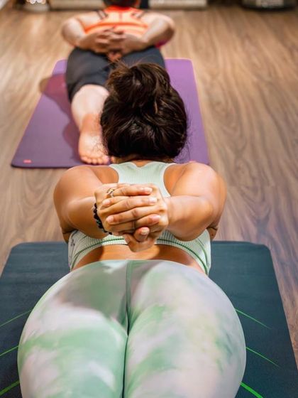 It's all about perspective. This shot reminds me of my journey toward a balanced practice and self-acceptance. Yoga empowers us to see ourselves and our bodies with strength, resilience, and a little bit of playful joy.