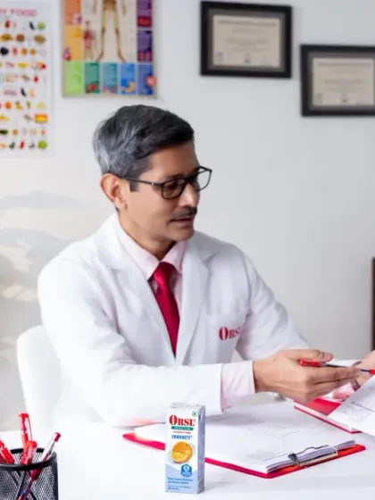 We transformed a simple white-walled room into a believable doctor's clinic for this campaign. This shot shows our capability in set design and art direction, creating a complete narrative scene with models to build trust and context for the product.