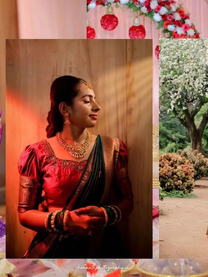 A collage of beautiful bridal portraits from an engagement, showcasing different angles, lighting, and poses in both indoor and outdoor settings.