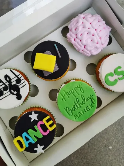 Can't decide on a single theme? No problem. I can create an assorted box that celebrates all of someone's passions, like this one featuring music, dance, academics, and a custom birthday message.