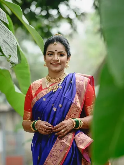 A beautiful, smiling portrait of Sanika. She looks so happy and ready for her big day. Capturing this joy is what bridal portraits are all about.