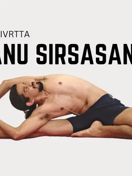 Parivrtta Janu Sirsasana (Revolved Head-to-Knee Pose) is an advanced posture that is both a hip opener and a shoulder opener, providing a deep side-body stretch.