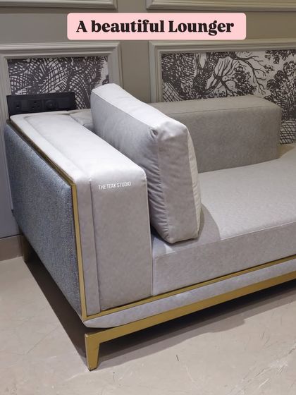 A beautiful and sophisticated lounger we recently delivered. This piece features a dual-fabric design with a sleek metal frame, combining different textures for a contemporary and luxurious feel.