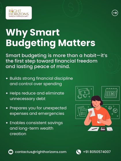 This infographic explains why smart budgeting matters. We list the key benefits, such as building financial discipline, reducing debt, preparing for emergencies, and enabling consistent wealth creation.