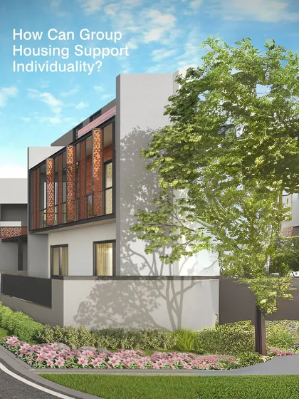 How can group housing support individuality? We approach it by designing a flexible framework with soft edges and adaptable spaces, allowing residents to shape their own environments over time.