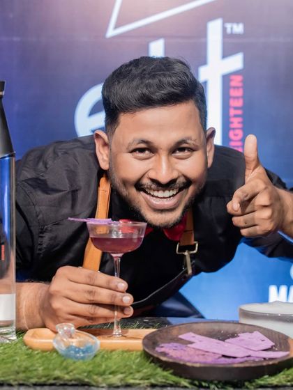 A winning smile from Swaroop with his creation. His passion and talent make our bar team one of the best.