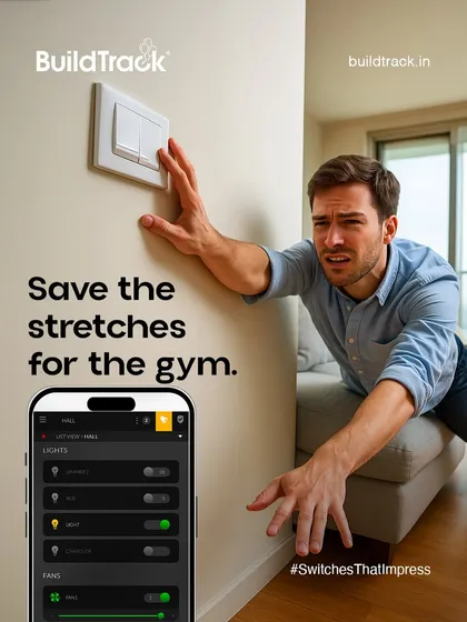 Save the stretches for the gym. This ad humorously illustrates the convenience of our app, which puts control of your entire home in the palm of your hand, so you never have to stretch for a switch again.