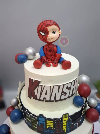 A close-up of the unique half-masked Spiderman figurine, perfect for a little hero.