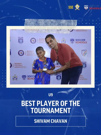 Shivam Chavan, awarded the Best Player of the Tournament for the U9 category. We focus on recognizing and nurturing individual talent.
