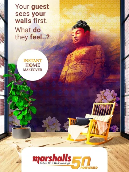 Your guest sees your walls first. What do they feel? This powerful Buddha mural creates a serene and welcoming energy, perfect for making your space guest-ready for any occasion.