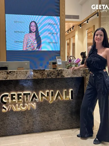 Glam on the go. We were thrilled to have Natasa Stankovic visit our Bandra salon for a signature blowout, leaving her with beautiful, bouncy hair.
