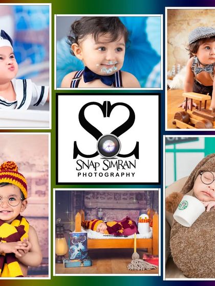 A collage of some of my favorite baby boy themes, including sailor, cake smash, Harry Potter, and newborn portraits.