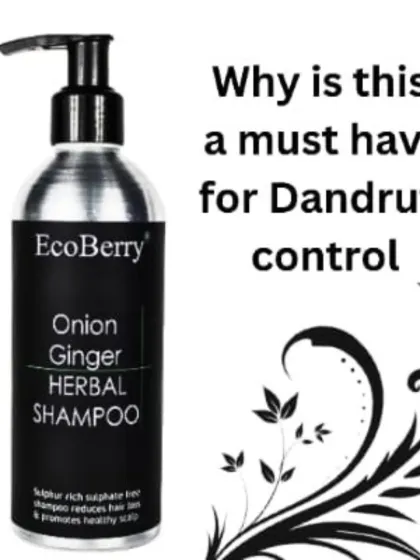 Our Onion Ginger Herbal Shampoo is a must-have for dandruff control because it uses the natural anti-inflammatory and antibacterial properties of onion and ginger to soothe the scalp and prevent flakes.