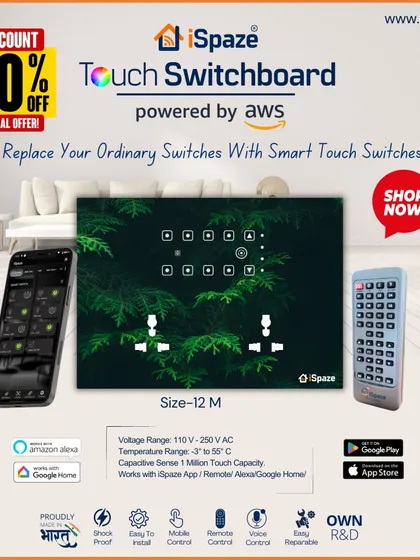 This 12-module smart switchboard features a custom nature-themed print. It's a perfect example of how you can blend technology with your personal style.