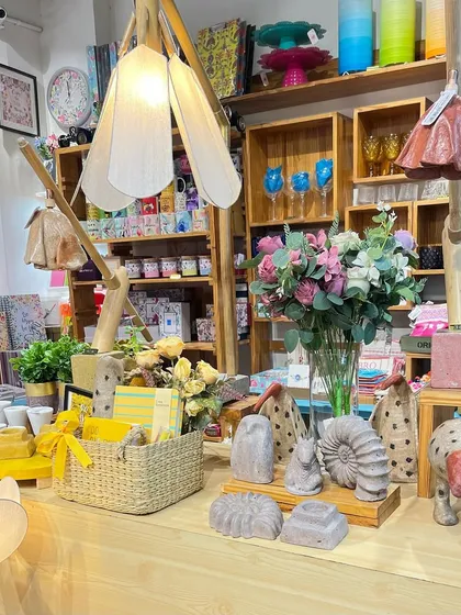 My store display featuring the beautiful and sustainable art pieces. They bring an organic and natural feel to any space.