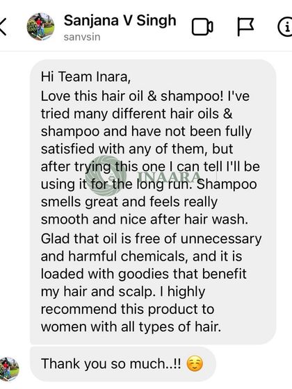 After trying many different oils and shampoos without satisfaction, this client is now a long-term user. She loves that the oil is free of harmful chemicals and loaded with goodies.