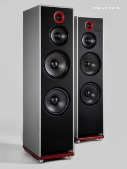 A pair of Stenheim Alumine Three speakers, ready to create an immersive, full-spectrum soundstage. Their full aluminum construction and four-driver design deliver unparalleled dynamic clarity.
