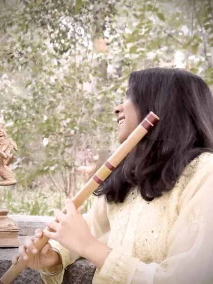 The flute holds a special place in my heart, connecting me to the spiritual side of music. I often bring it to wellness retreats, yoga sessions, and spiritual get-togethers to create an atmosphere of peace and tranquility with Carnatic melodies and chants.