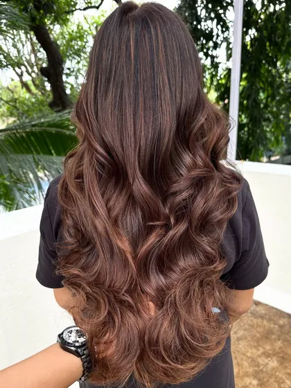 A little gallery of some of my favorite brunette work from the month. From deep chocolate to warm cinnamon and caramel, each color is custom-mixed for the client.